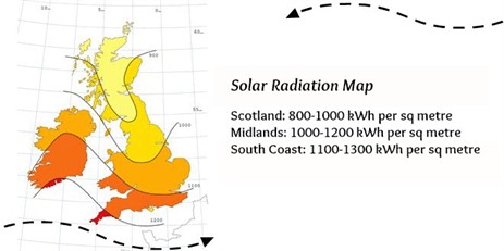 太阳辐射-地图-英国